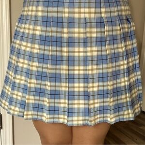 Blue pleaded skirt